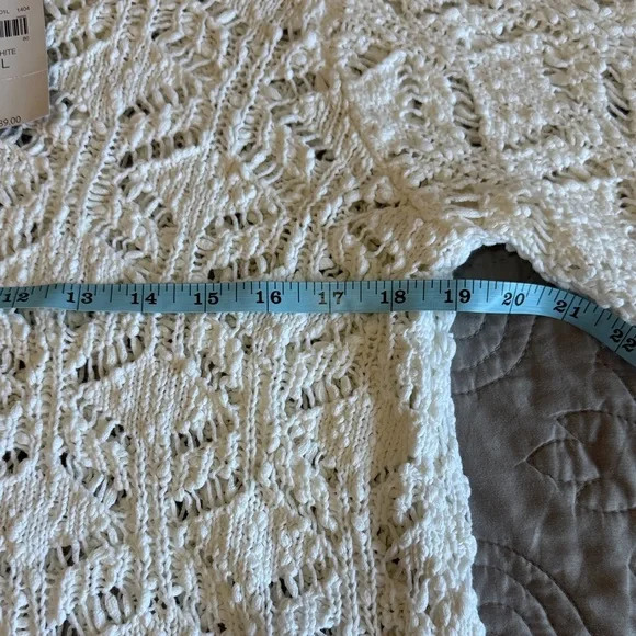 NWT J. Jill White Crochet Cotton Knit Sweater size Large - Picture 12 of 15